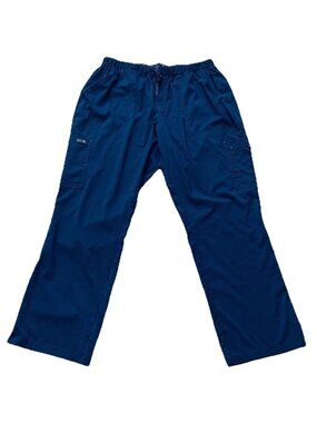 Koi Scrub Pants Womens 2X Blue Drawstring 6 Pocket Medical Dental Workwear